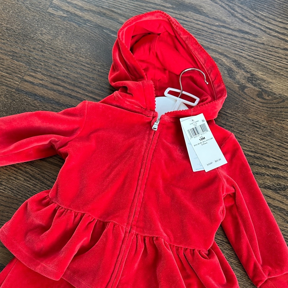 Ralph Lauren- Red Hooded Zip-Up Jacket Jogger Set - 18M - NWT